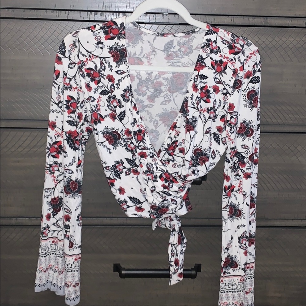 Floral Wrap Top